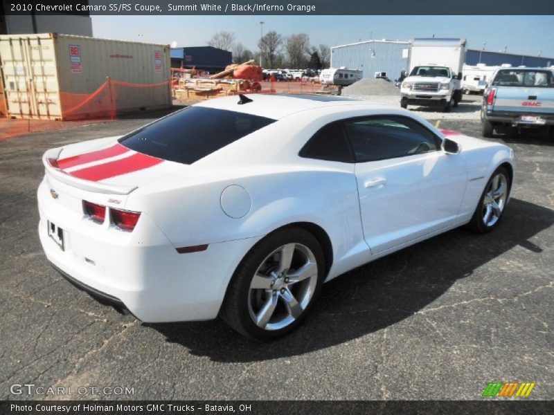 Summit White / Black/Inferno Orange 2010 Chevrolet Camaro SS/RS Coupe