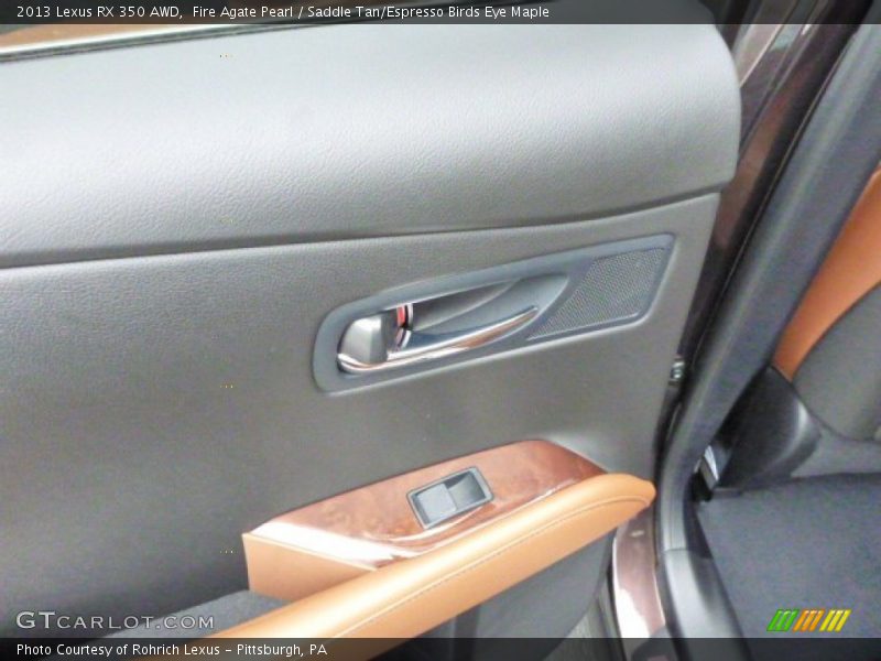 Fire Agate Pearl / Saddle Tan/Espresso Birds Eye Maple 2013 Lexus RX 350 AWD