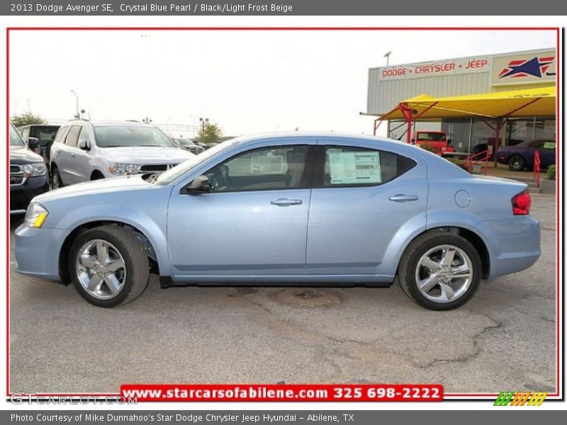 Crystal Blue Pearl / Black/Light Frost Beige 2013 Dodge Avenger SE
