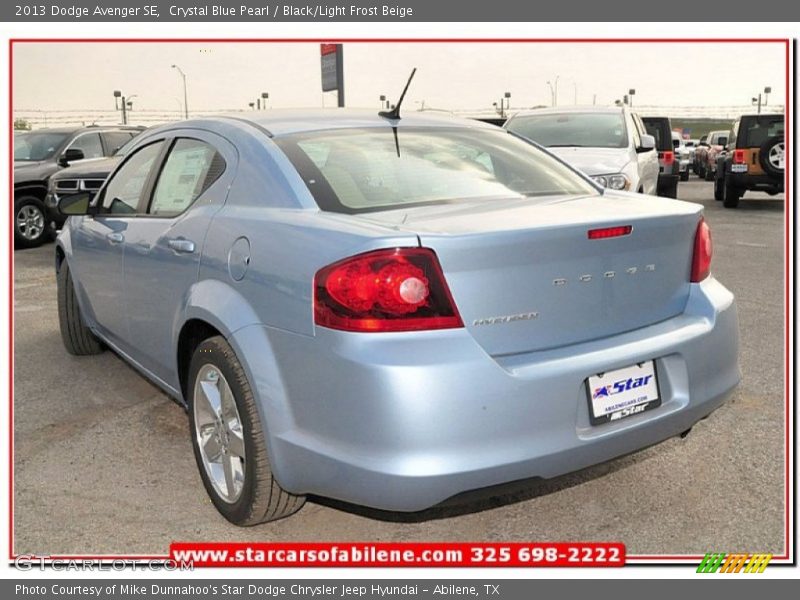 Crystal Blue Pearl / Black/Light Frost Beige 2013 Dodge Avenger SE