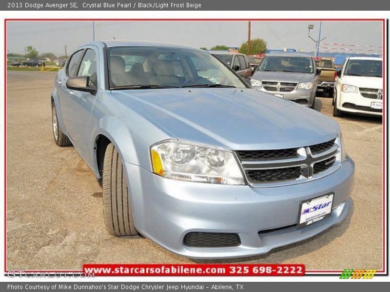 Crystal Blue Pearl / Black/Light Frost Beige 2013 Dodge Avenger SE