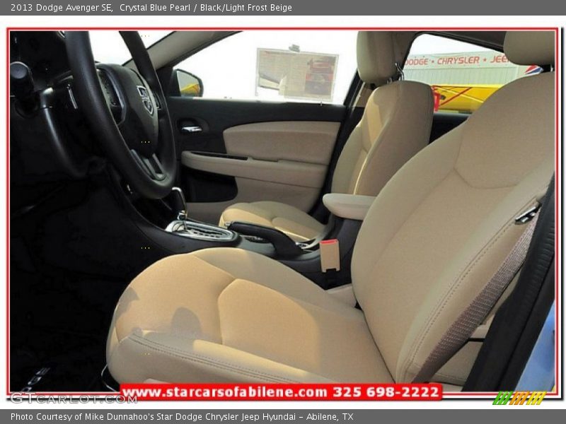Crystal Blue Pearl / Black/Light Frost Beige 2013 Dodge Avenger SE