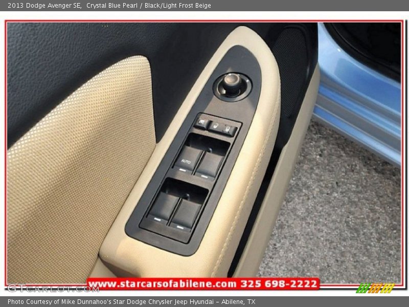 Crystal Blue Pearl / Black/Light Frost Beige 2013 Dodge Avenger SE