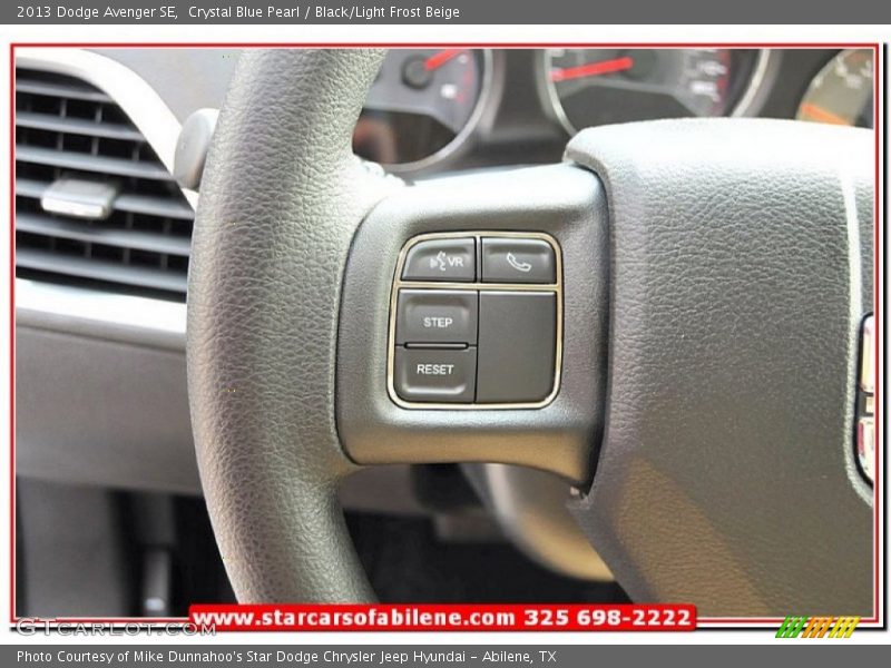 Crystal Blue Pearl / Black/Light Frost Beige 2013 Dodge Avenger SE