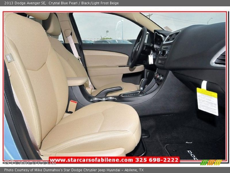 Crystal Blue Pearl / Black/Light Frost Beige 2013 Dodge Avenger SE
