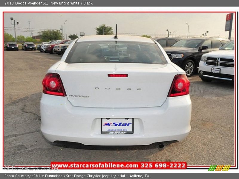 New Bright White / Black 2013 Dodge Avenger SE