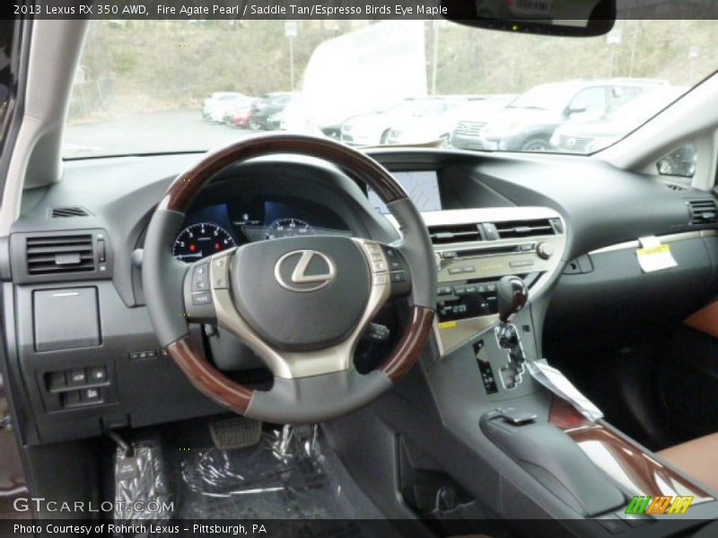 Fire Agate Pearl / Saddle Tan/Espresso Birds Eye Maple 2013 Lexus RX 350 AWD