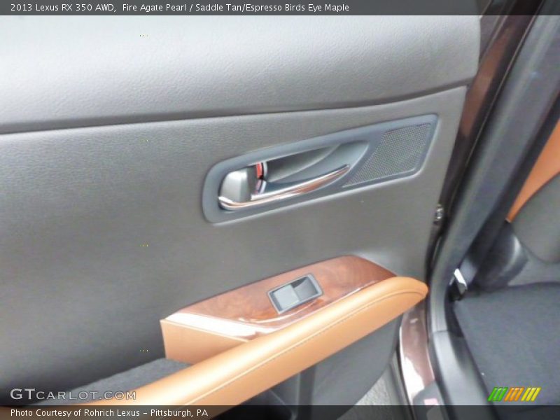 Fire Agate Pearl / Saddle Tan/Espresso Birds Eye Maple 2013 Lexus RX 350 AWD