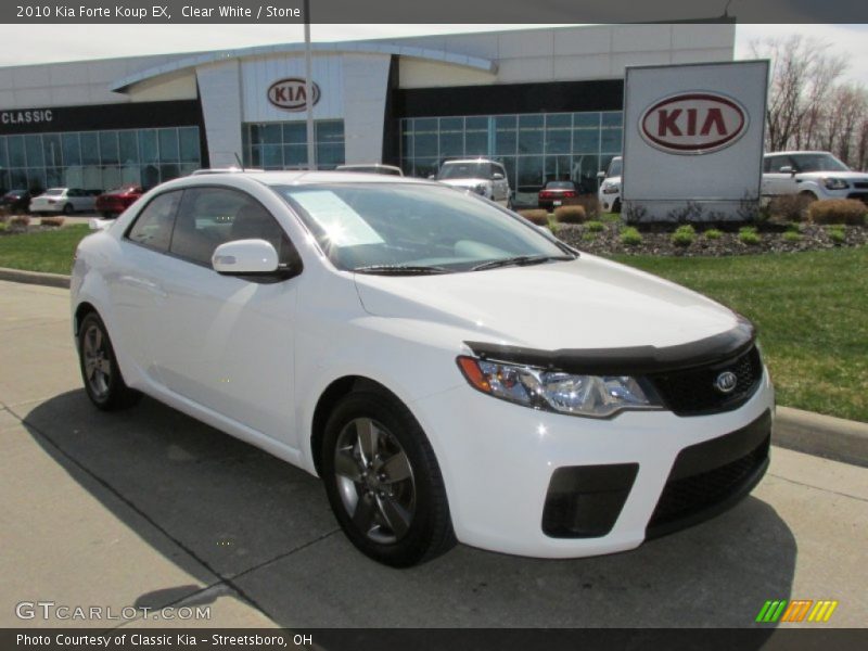 Clear White / Stone 2010 Kia Forte Koup EX