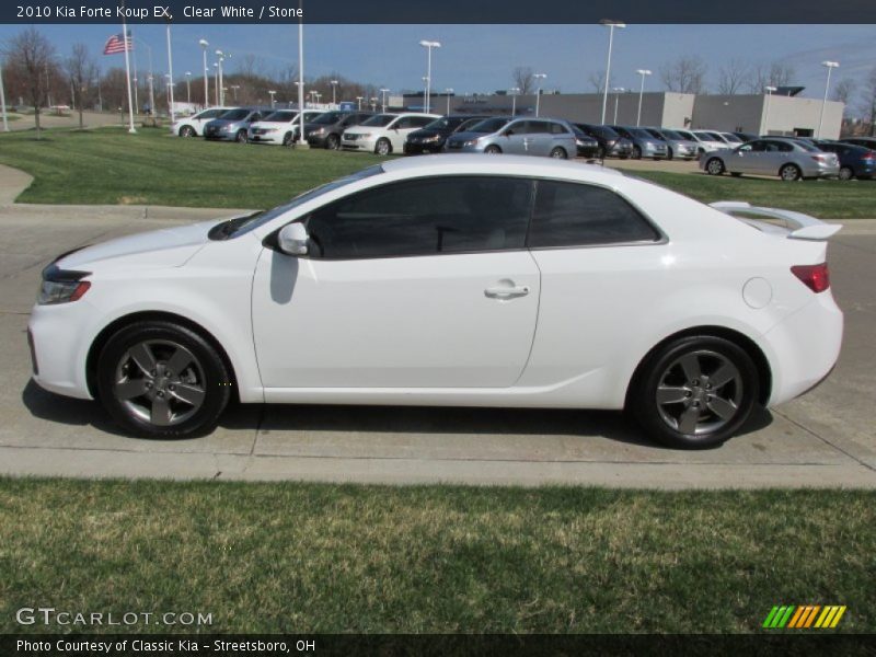 Clear White / Stone 2010 Kia Forte Koup EX