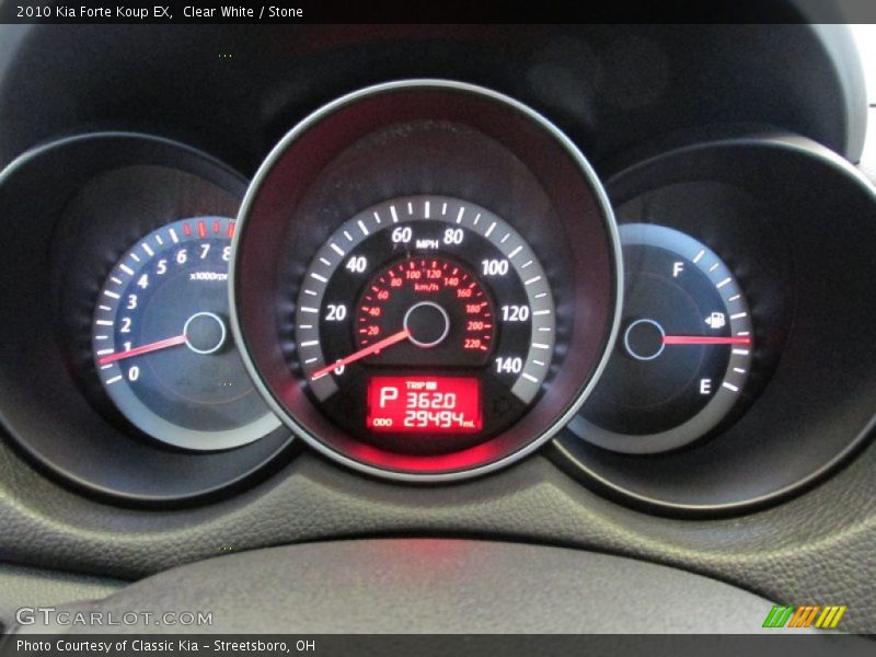Clear White / Stone 2010 Kia Forte Koup EX