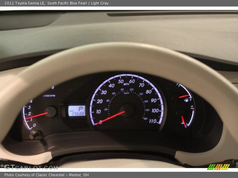 South Pacific Blue Pearl / Light Gray 2011 Toyota Sienna LE