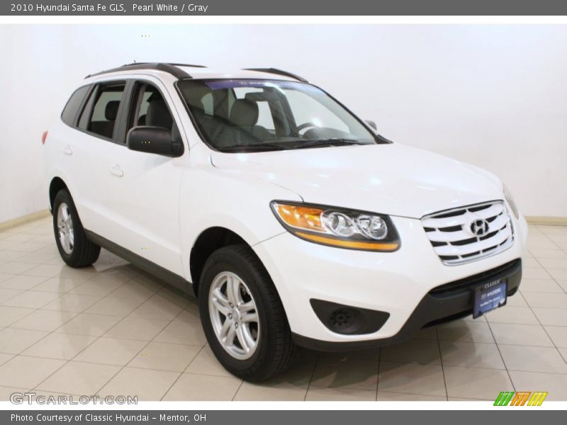 Pearl White / Gray 2010 Hyundai Santa Fe GLS