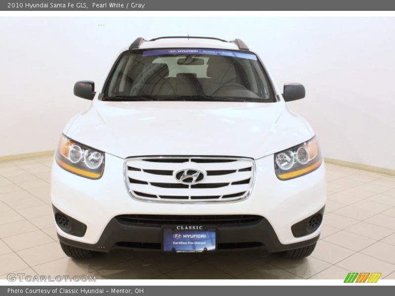 Pearl White / Gray 2010 Hyundai Santa Fe GLS