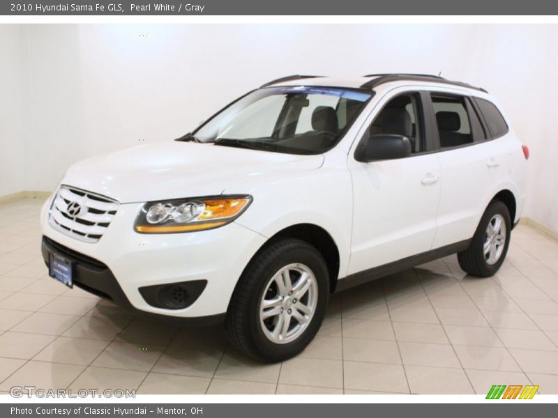 Pearl White / Gray 2010 Hyundai Santa Fe GLS