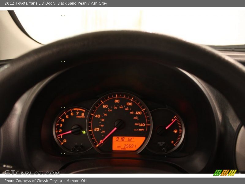 Black Sand Pearl / Ash Gray 2012 Toyota Yaris L 3 Door