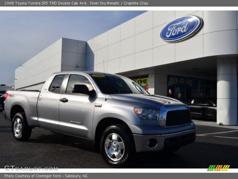 Silver Sky Metallic / Graphite Gray 2008 Toyota Tundra SR5 TRD Double Cab 4x4