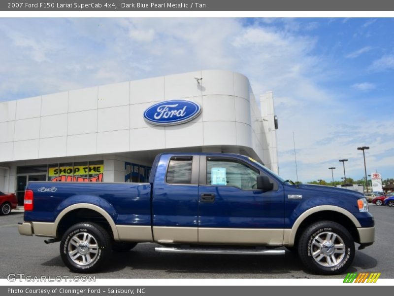 Dark Blue Pearl Metallic / Tan 2007 Ford F150 Lariat SuperCab 4x4