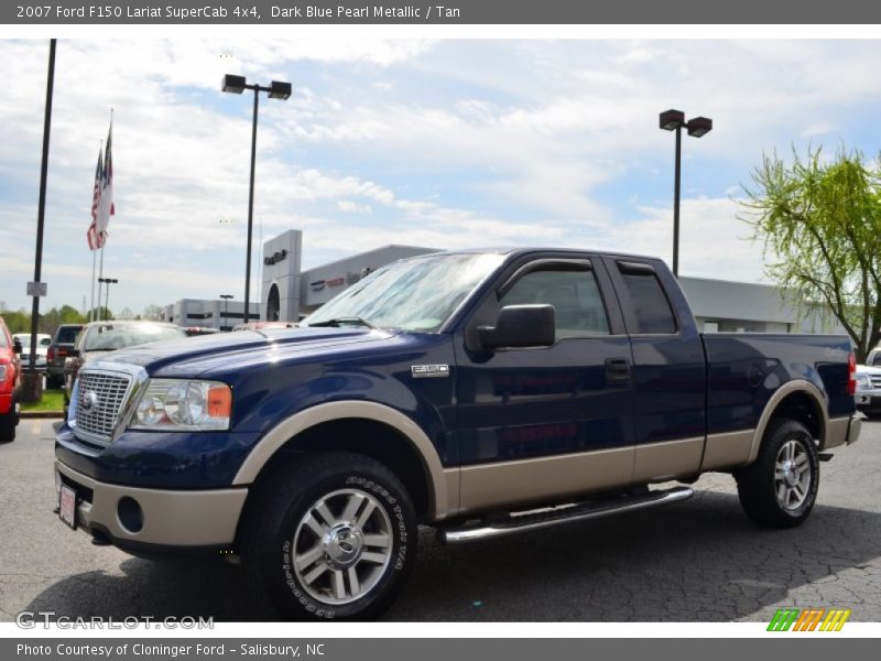 Dark Blue Pearl Metallic / Tan 2007 Ford F150 Lariat SuperCab 4x4
