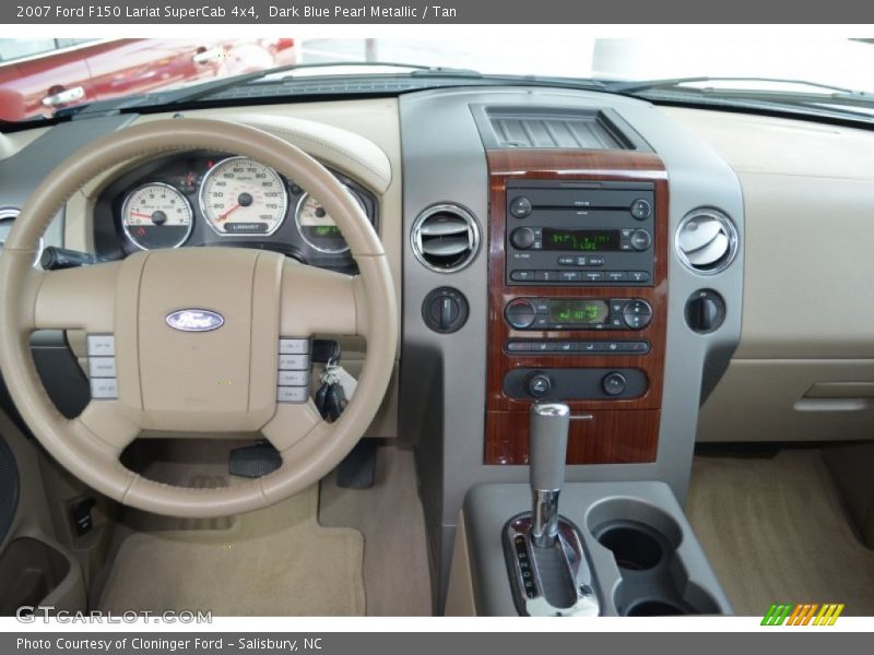 Dark Blue Pearl Metallic / Tan 2007 Ford F150 Lariat SuperCab 4x4