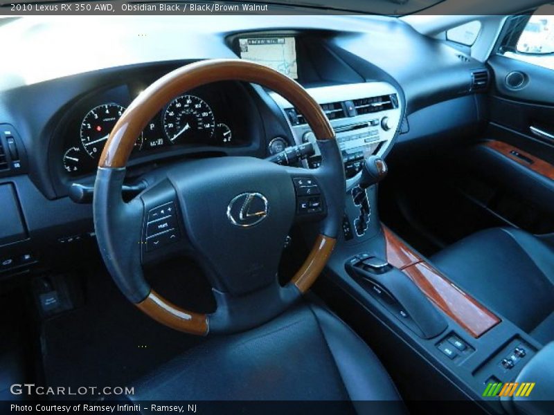 Obsidian Black / Black/Brown Walnut 2010 Lexus RX 350 AWD