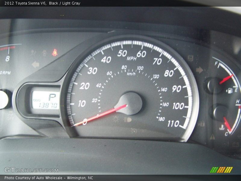 Black / Light Gray 2012 Toyota Sienna V6