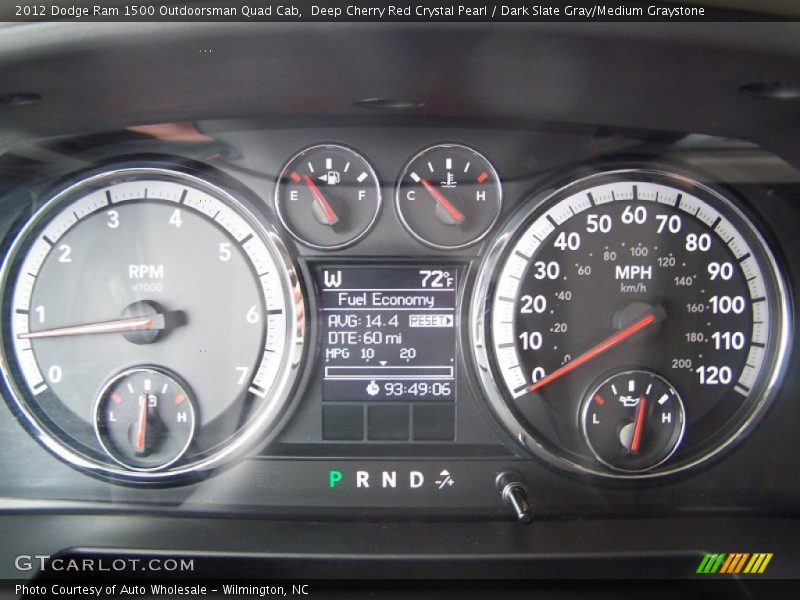 Deep Cherry Red Crystal Pearl / Dark Slate Gray/Medium Graystone 2012 Dodge Ram 1500 Outdoorsman Quad Cab