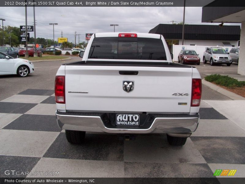 Bright White / Dark Slate Gray/Medium Graystone 2012 Dodge Ram 1500 SLT Quad Cab 4x4