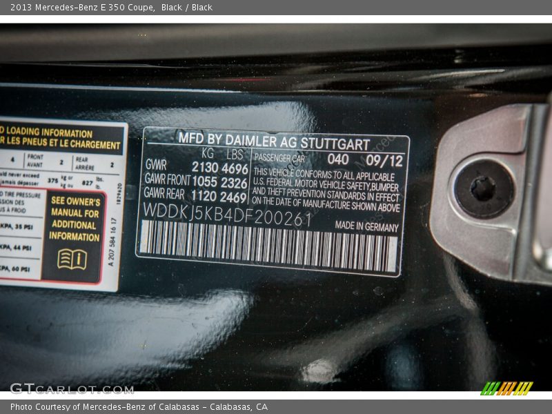 Black / Black 2013 Mercedes-Benz E 350 Coupe