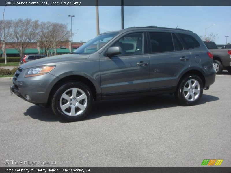Steel Gray / Gray 2009 Hyundai Santa Fe SE