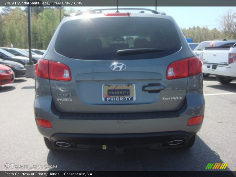 Steel Gray / Gray 2009 Hyundai Santa Fe SE