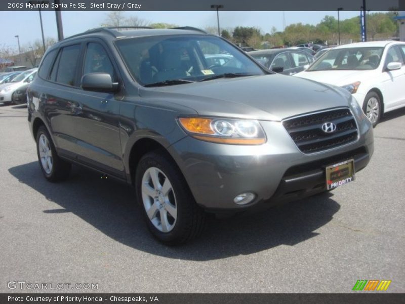 Steel Gray / Gray 2009 Hyundai Santa Fe SE