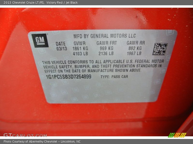 Victory Red / Jet Black 2013 Chevrolet Cruze LT/RS