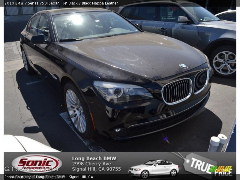 Jet Black / Black Nappa Leather 2010 BMW 7 Series 750i Sedan