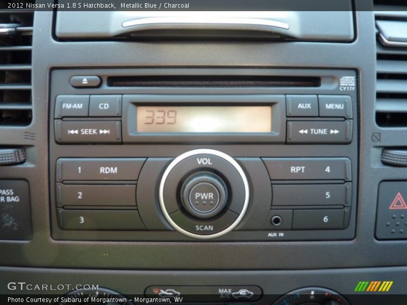 Metallic Blue / Charcoal 2012 Nissan Versa 1.8 S Hatchback