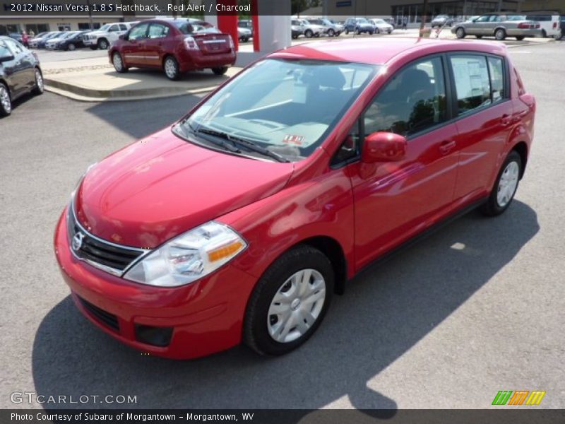 Red Alert / Charcoal 2012 Nissan Versa 1.8 S Hatchback