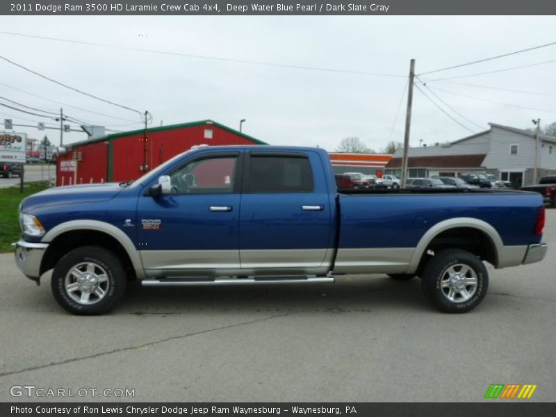 Deep Water Blue Pearl / Dark Slate Gray 2011 Dodge Ram 3500 HD Laramie Crew Cab 4x4