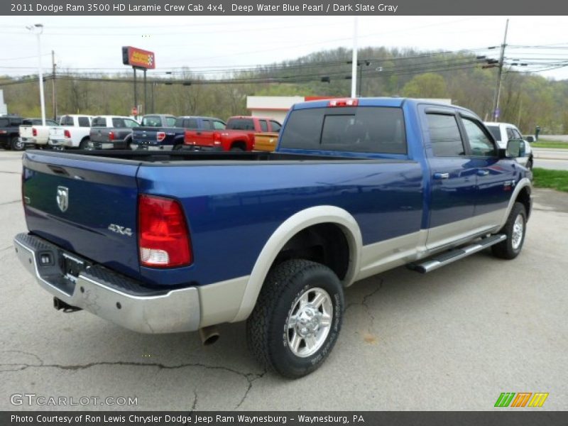 Deep Water Blue Pearl / Dark Slate Gray 2011 Dodge Ram 3500 HD Laramie Crew Cab 4x4