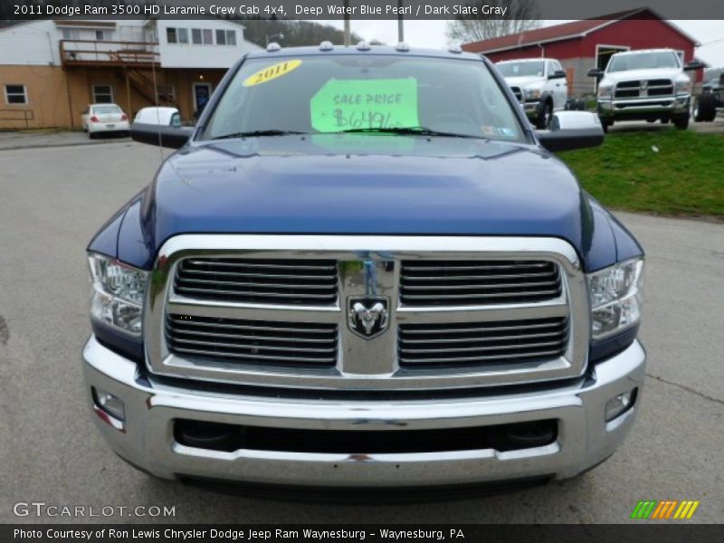 Deep Water Blue Pearl / Dark Slate Gray 2011 Dodge Ram 3500 HD Laramie Crew Cab 4x4