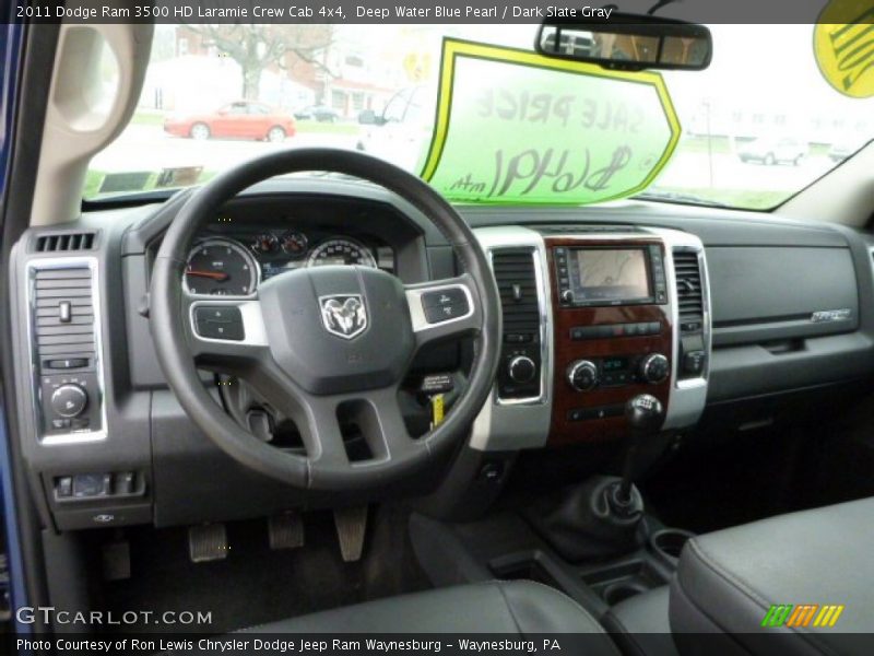 Deep Water Blue Pearl / Dark Slate Gray 2011 Dodge Ram 3500 HD Laramie Crew Cab 4x4