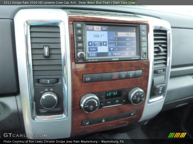 Deep Water Blue Pearl / Dark Slate Gray 2011 Dodge Ram 3500 HD Laramie Crew Cab 4x4