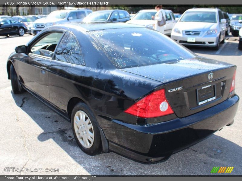 Nighthawk Black Pearl / Black 2005 Honda Civic LX Coupe