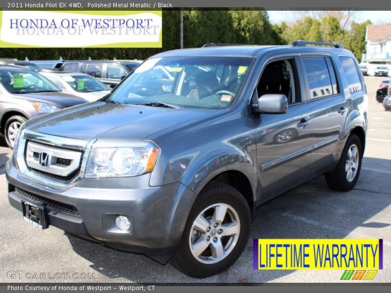 Polished Metal Metallic / Black 2011 Honda Pilot EX 4WD