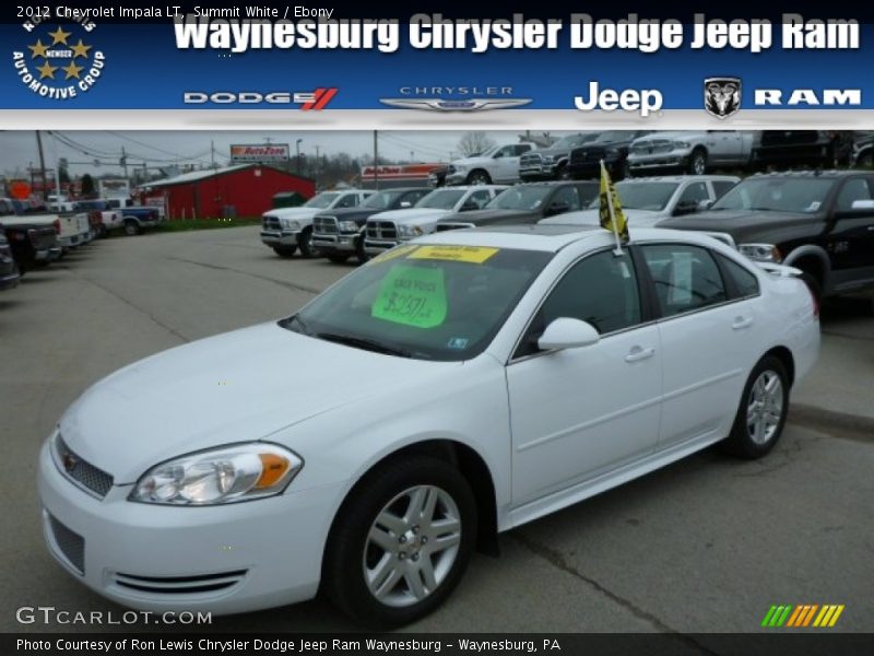 Summit White / Ebony 2012 Chevrolet Impala LT