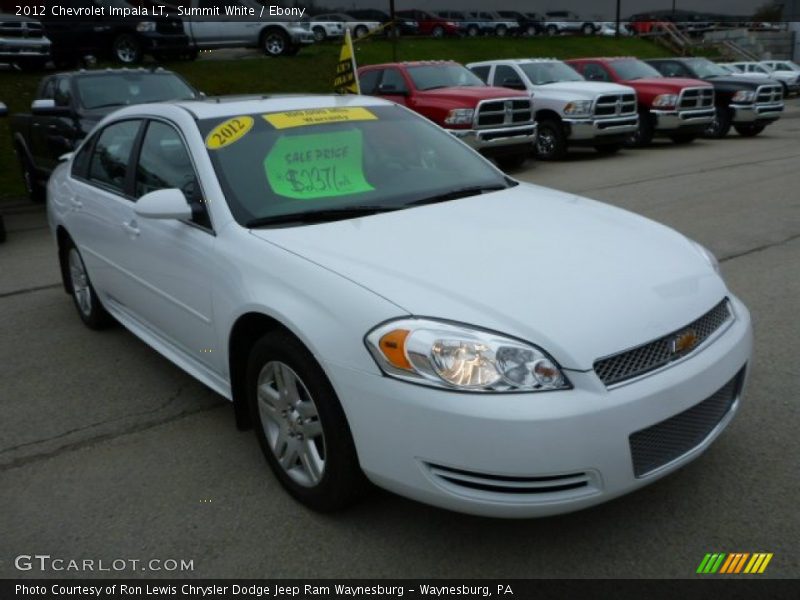 Summit White / Ebony 2012 Chevrolet Impala LT