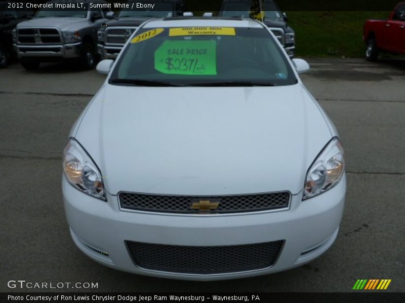 Summit White / Ebony 2012 Chevrolet Impala LT