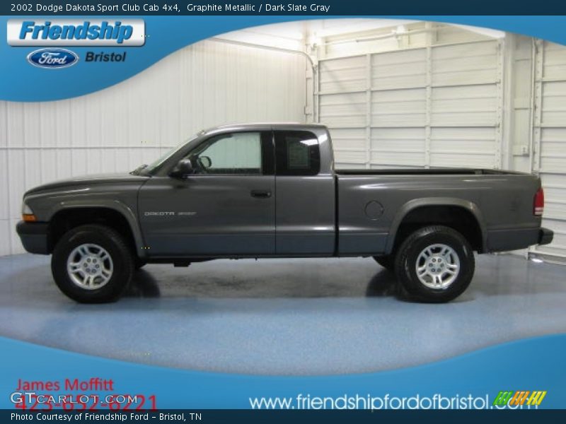 Graphite Metallic / Dark Slate Gray 2002 Dodge Dakota Sport Club Cab 4x4