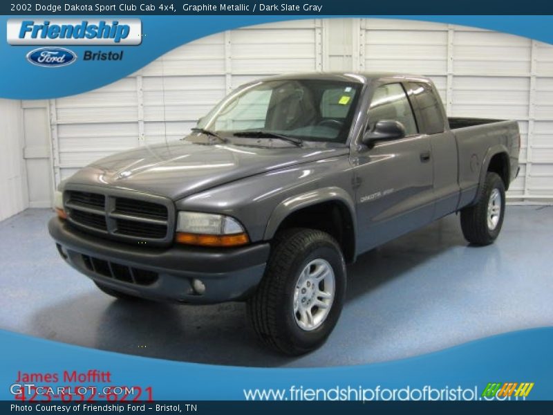 Graphite Metallic / Dark Slate Gray 2002 Dodge Dakota Sport Club Cab 4x4