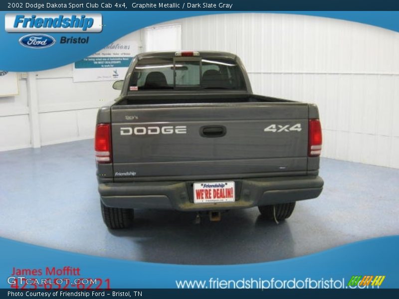 Graphite Metallic / Dark Slate Gray 2002 Dodge Dakota Sport Club Cab 4x4