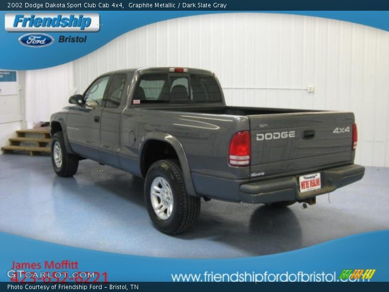 Graphite Metallic / Dark Slate Gray 2002 Dodge Dakota Sport Club Cab 4x4